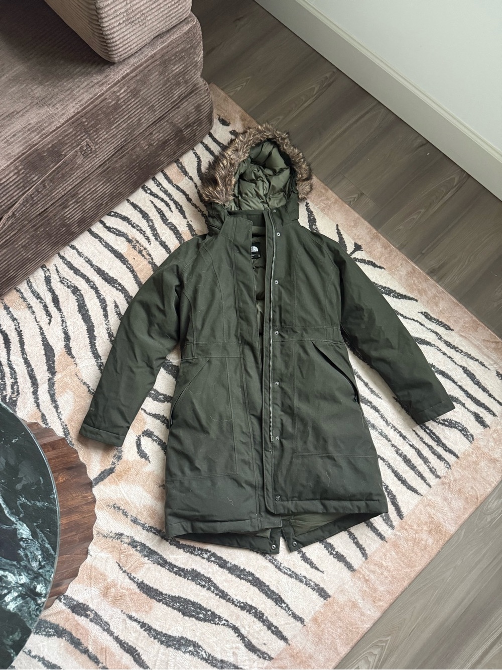 The North Face Women’s Hooded Parka in Olive